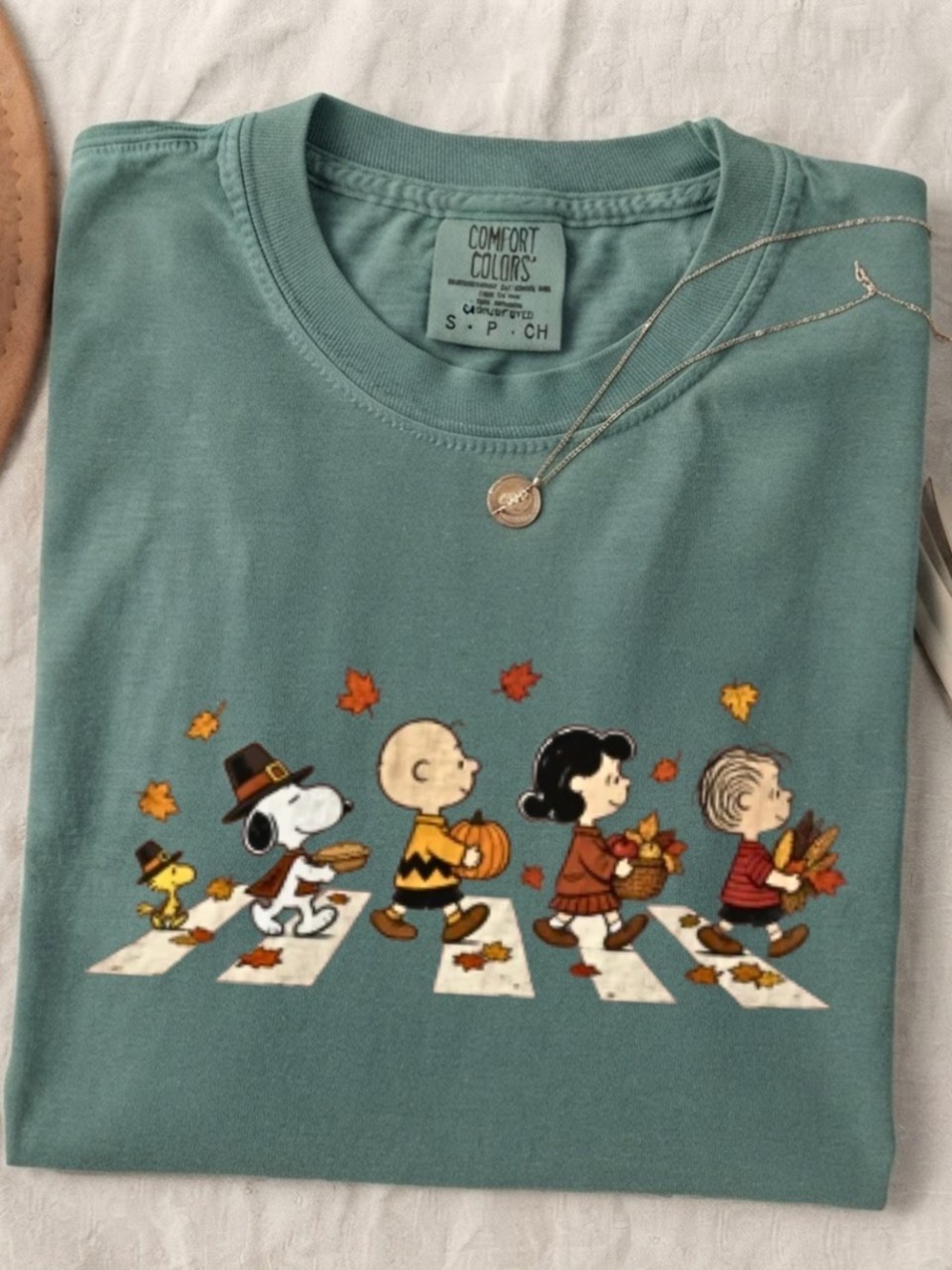 Thanksgiving Fall Cartoon Characters Comfort Colors T-Shirt